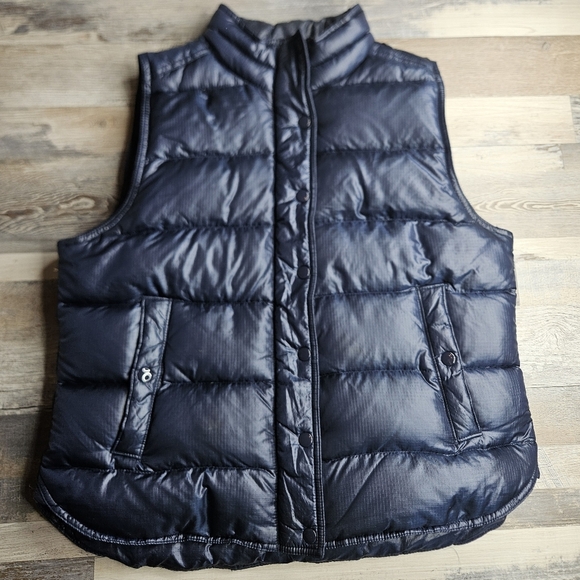 J. Crew Down Puffer Vest Women's Large Navy Blue - Picture 1 of 12